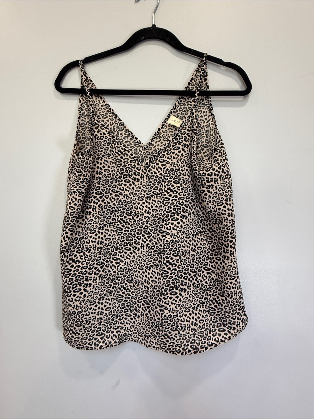 Allison Joy Leopard Print V-Neck Cami - Beige & Black